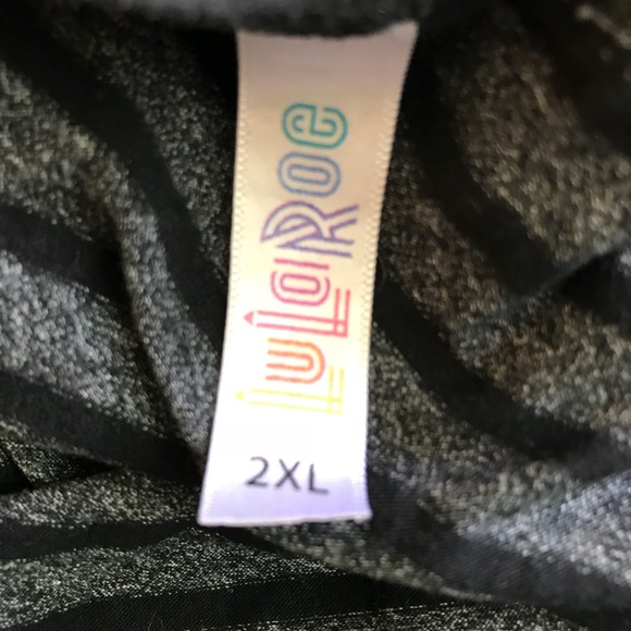 Lularoe Classic Tee Black and Gray Striped - Picture 3 of 4